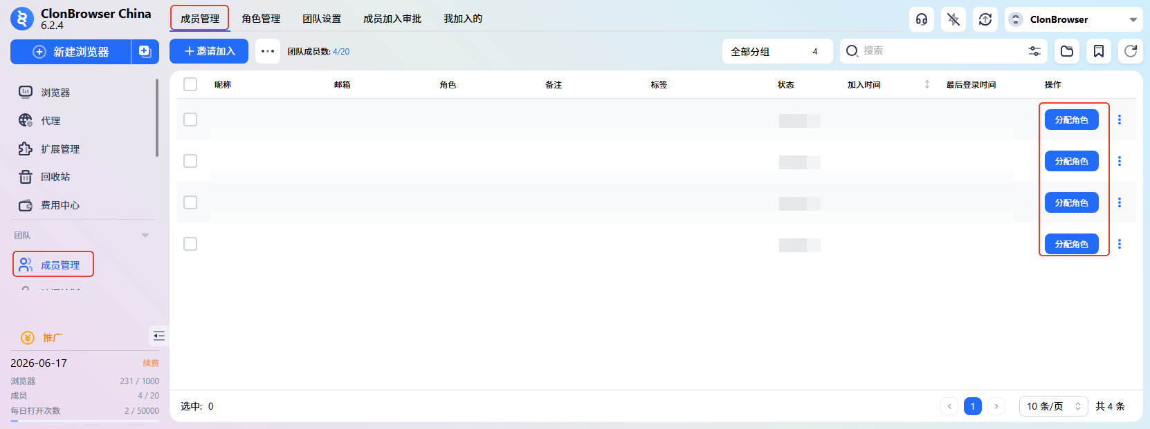 团队权限管理示意图