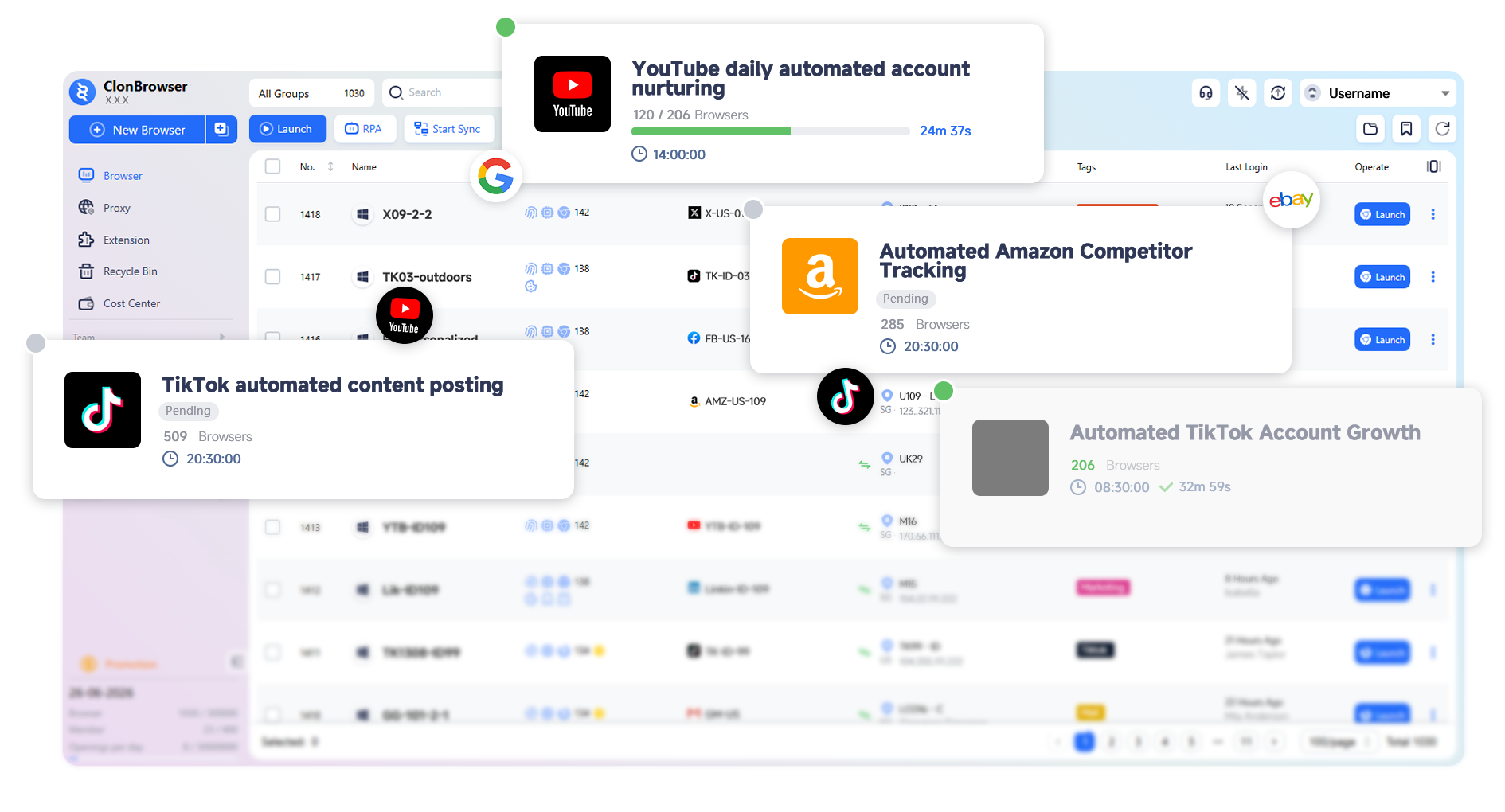 ClonBrowser Interface
